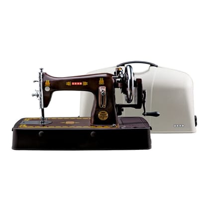 USHA Bandhan DLX Manual Sewing Machine Composite Body with Cover (Built-in Stitches 1|| Brown) USHA Bandhan DLX Manual Sewing Machine Composite Body with Cover (Built-in Stitches 1|| Brown) - Brown / Medium