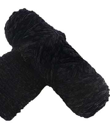 PRANSUNITA Softee Chunky Super Bulky Knitting Yarn for Hand DIY Bag Blanket Cushion Crocheting Projects 100 GMS (Black)
