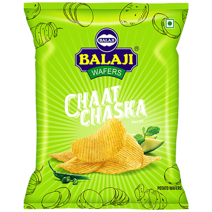 Balaji Potato Wafers - Chat Chaska, Crispy, Crunchy, Perfect Snack, 150 G Pouch