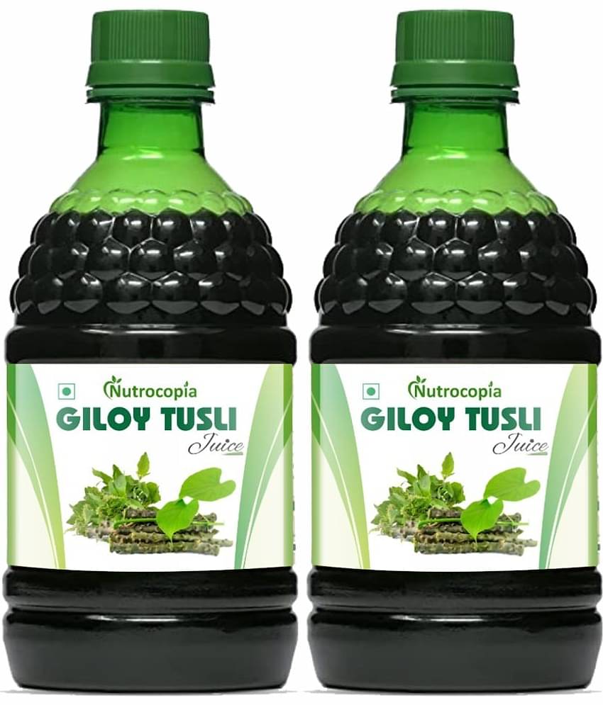 NUTROCOPIA Giloy Tulsi Juice | Fresh Tulsi and Giloy to Support Immune Health Pack of 2 of 400ML
