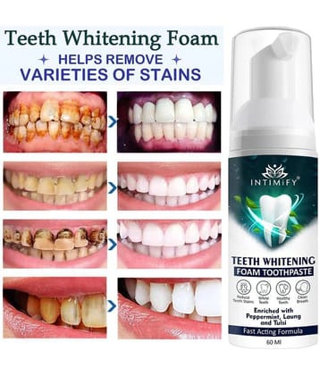 Intimify Teeth Whitening Foam, Toothpaste Smoke Stain, Oral Hygiene Tooth Care, 60 Ml