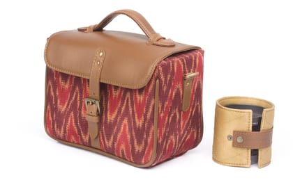 Camera Bag- Red Ikat Durrie