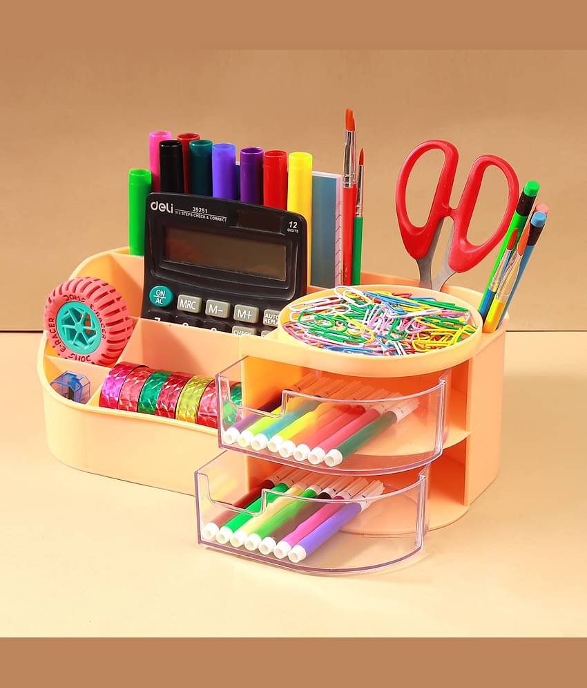 Anshri Plastic Orange Utility Container ( Set of 1 )