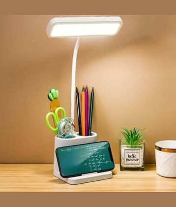 FIRSTLIKE White Study Table Lamp ( Pack of 1 )