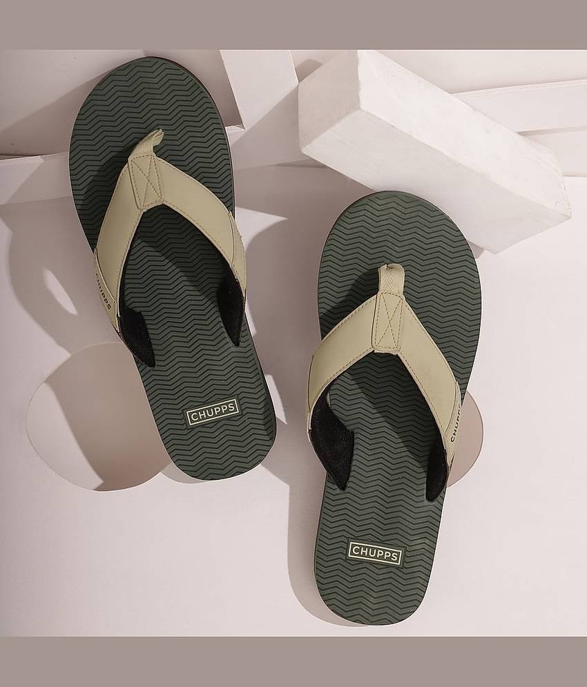 CHUPPS Green Men's Slide Flip Flop