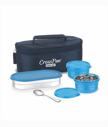 CrossPan MICROWAVE 3 Container Stainless Steel Lunch Box 3 - Container ( Pack of 1 )