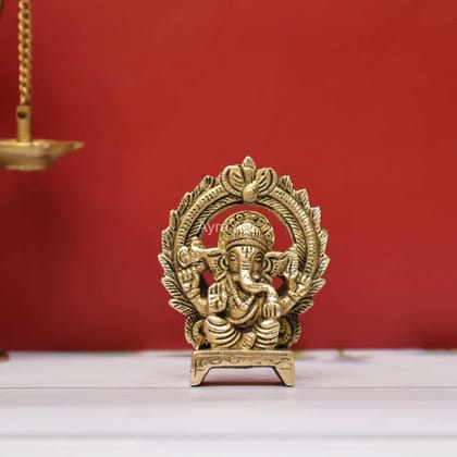 Enchanting Ganesha in Brass - 3.8 Inch Height