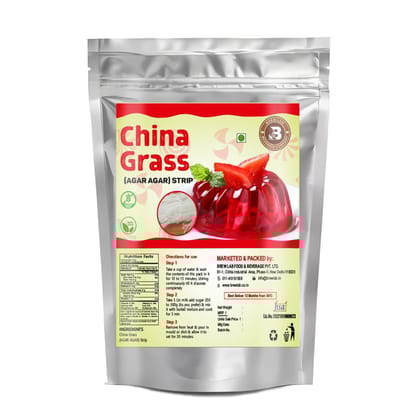Brew Lab China Grass Strip (Agar Agar) | Natural Vegetarian Dessert Thickener | Perfect for Falooda, Jelly, Pudding & Ice Cream | No Artificial Color | 100% Plant Based