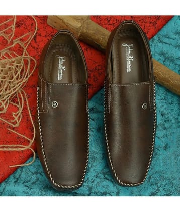 John Karsun Brown Mens Slip On Formal Shoes - None