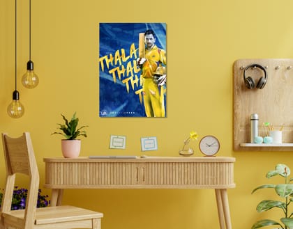 "MS Dhoni = CSK’s Soul"- Shiny & Sturdy Metallic Poster  Art That Pops & Sticks-A3