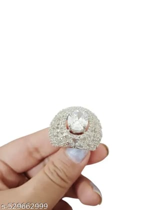 Charm silver artificia solitare jerkin studded ring