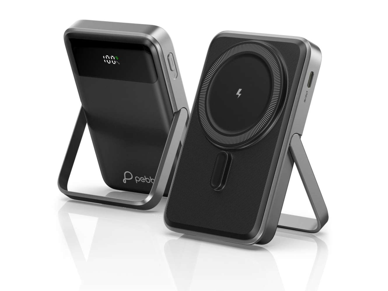 Pebble Rapid Mag Pro 10000mAh Power Bank, 15W Wireless & 22.5W Wired Fast Charging, Magnetic Snap