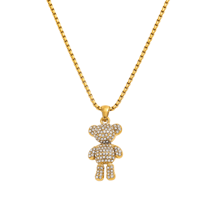 STUDDED TEDDY NECKLACE - 18K GOLD-PLATED