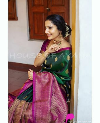 Festive Wear Golden Zari Weaving Soft Silk Jacquard Saree