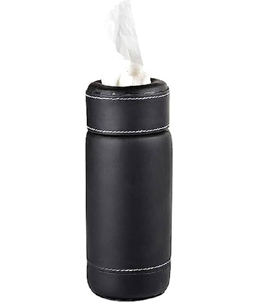 Car Tissue Dispenser Leather Black