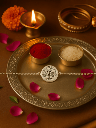 Silver Family Tree Rakhi
