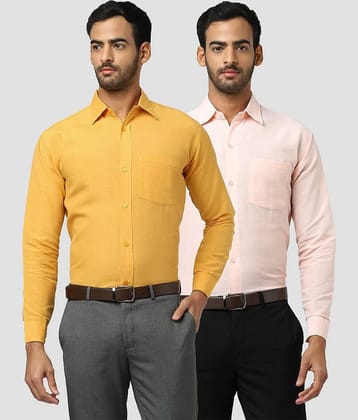 DESHBANDHU DBK - Multicolor Cotton Regular Fit Men's Formal Shirt (Pack of 2)