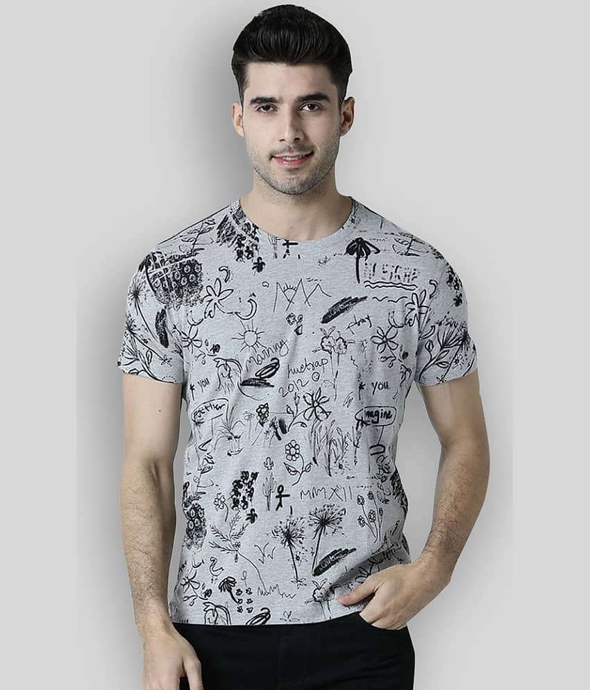 Huetrap Pack of 1 Cotton Regular Fit Men's T-Shirt ( Grey )