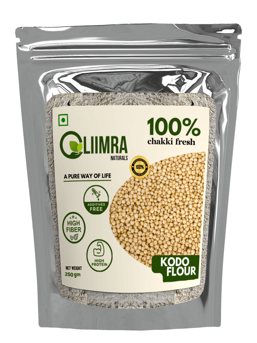 Liimra Naturals Kodo Millet Flour - High Fiber, Protein-Packed, Low GI, Gluten-Free Carbohydrate Replacement, 100% Chakki Fresh Flour (250 Gram) - 250 gm