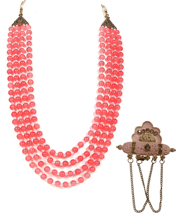 Wedding Groom Mala & Brooch Set for Men