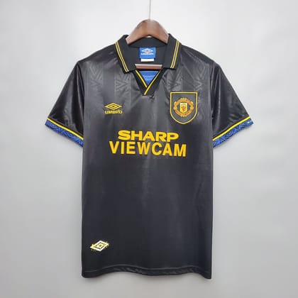 Manchester United 1993-95 Away Black Retro Jersey-S