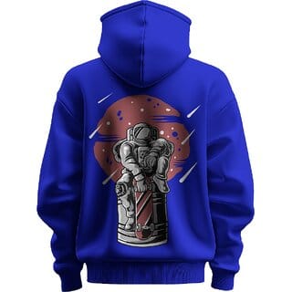 BULL CLOTHING Men's Astronaut Exploration Dark Blue Hoodie  Perfect for Comfort ,Soft and Long-Lasting Wear (L)