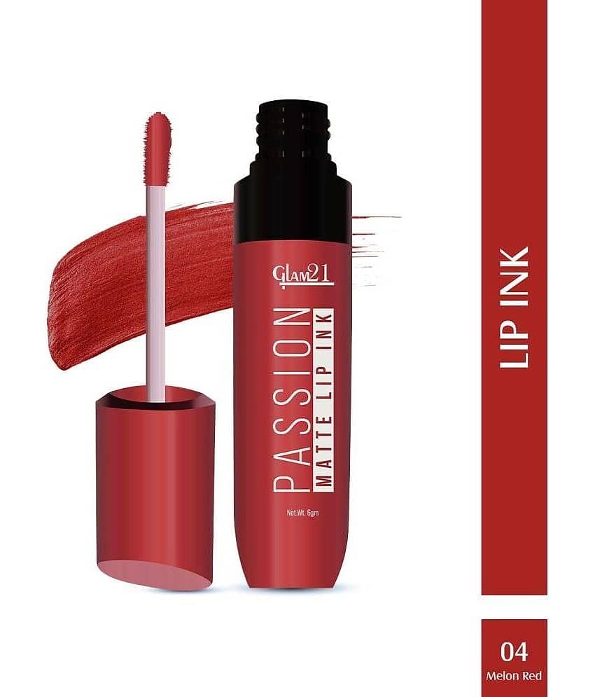 Glam21 Passion Matte Lip Ink Upto 12Hour Color Stay Lightweight & Comfortable 6gm Brick Pink-08