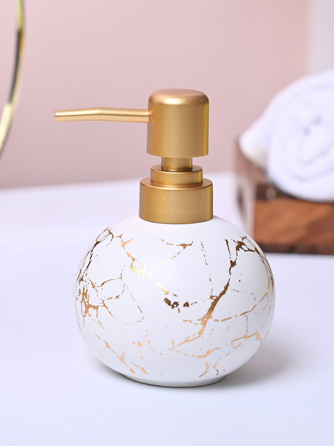 White Ceramic Soap Dispenser