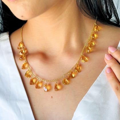 Cadace Citrine 18K Gold Plated Silver 925 Necklace