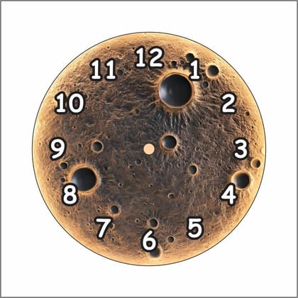 Moon Surface Wall Clock, Space Design, 12-Hour Display, Space Theme Best for Return Gift Birthday | Kids | Room | Home | Office (12 INCH)