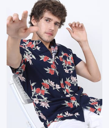 Ketch 100% Cotton Regular Fit Printed Half Sleeves Men's Casual Shirt - Black ( Pack of 1 )