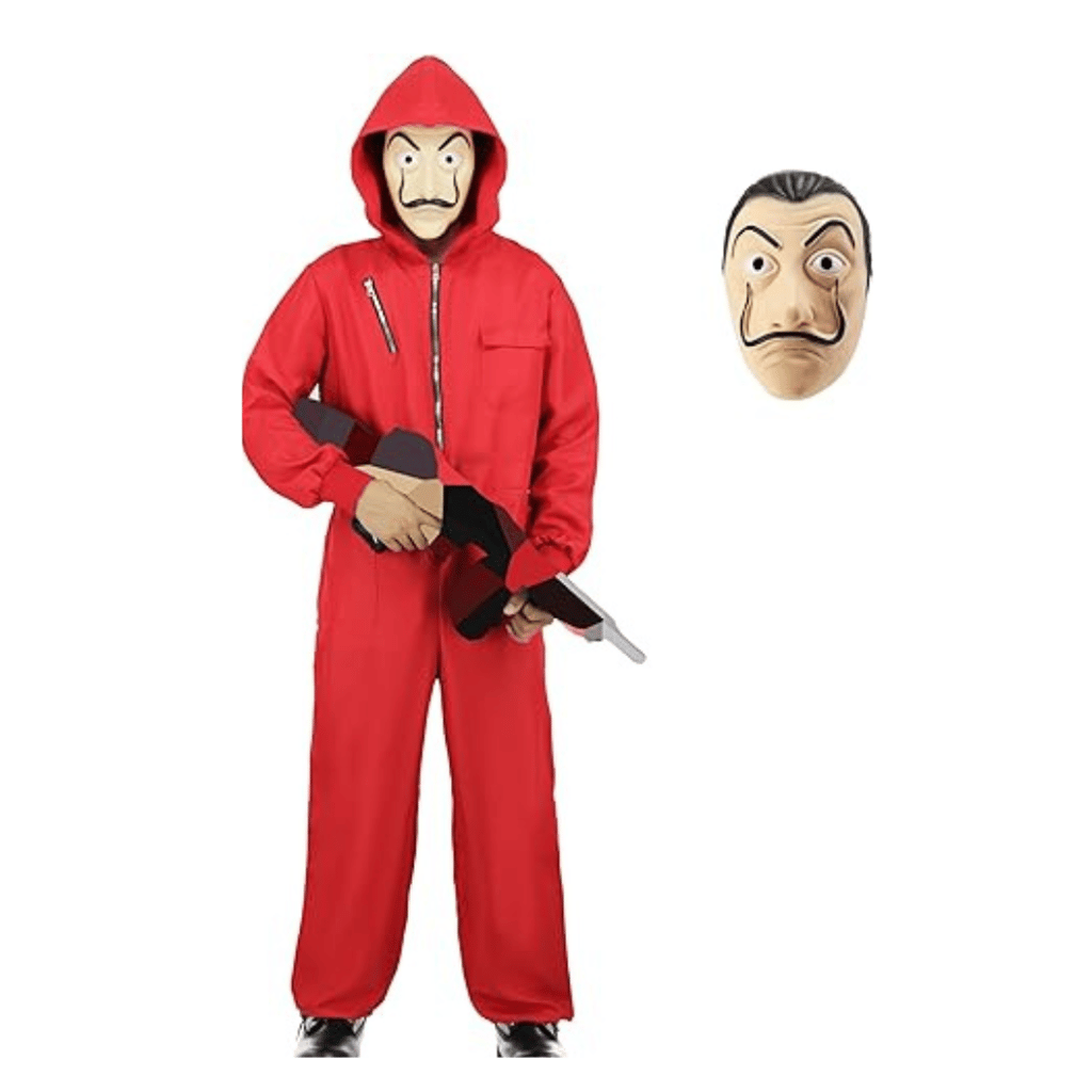 Money Heist Mask  "La Casa" Salvador Dal? Face Mask For Cosplay, Party, Theme Play, Role Play, Halloween Mask -(Pack of 4)