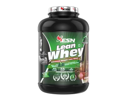 ESN Lean Whey Protein, 2kg (4.4lbs), Chocolate, 23g Protein, 200mg Green Tea Leaf Extract, 1000 mg L-carnitine, Increase Strength & Performance, Muscle recovery