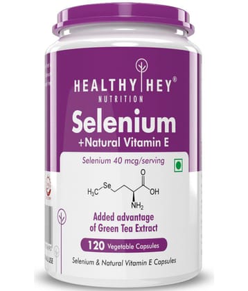 HEALTHYHEY NUTRITION Selenium plus Natural Vitamin E,120 Veg Capsules Capsule 120 no.s
