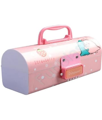 FEDIFU  Plastic Pen Pencil Box Suitcase Style Password Lock Pencil Case Multi-Layer Pencil Box Stationary Organizer Case for Boys Girls Kids