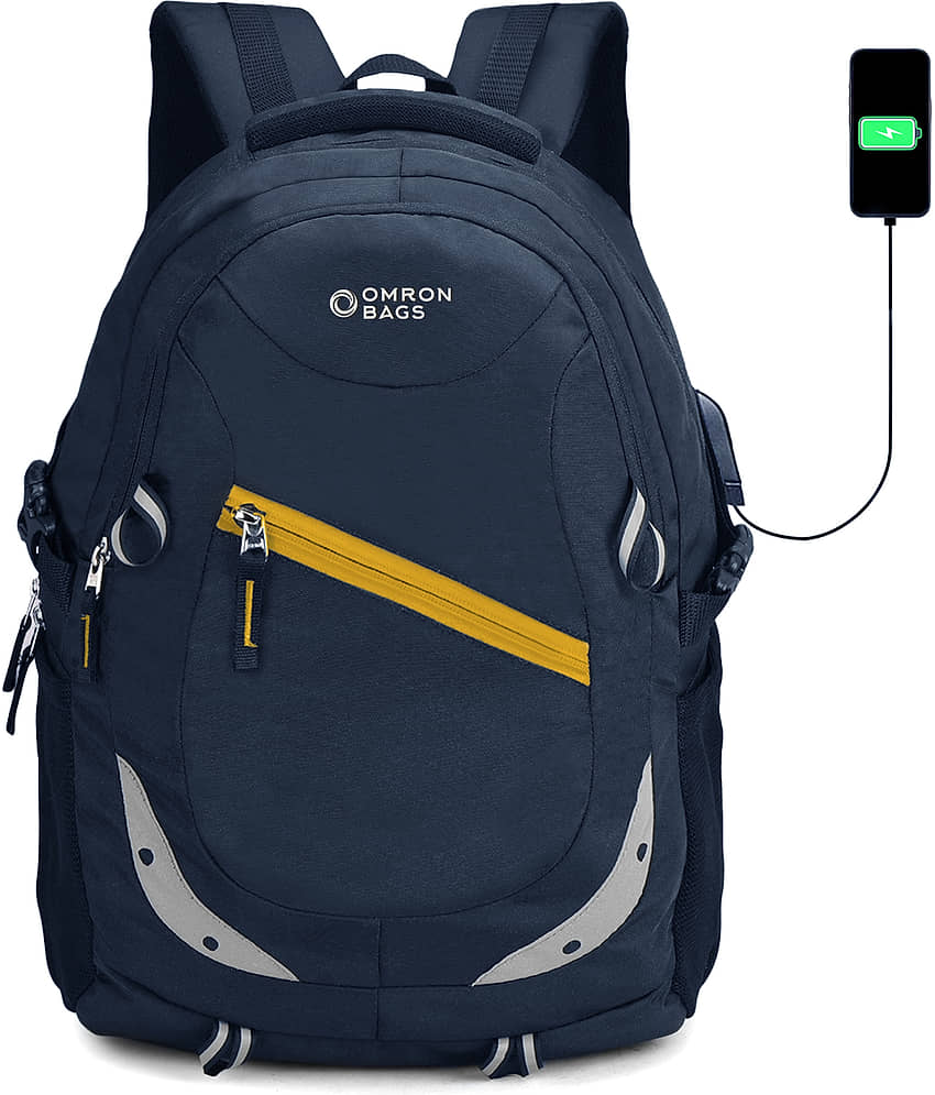OMRON BAGS 35 Ltrs Polyester Backpack With Raincover *For Men & Women ( Blue )