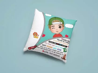Arni Arts Hugging Kids Love From Father Cushion Cover 12x12 Inch