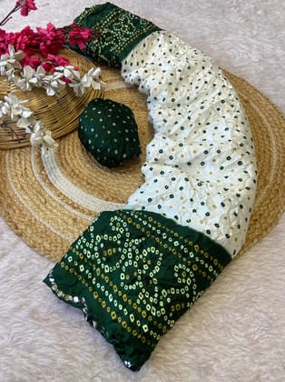 Bandhani prints silk