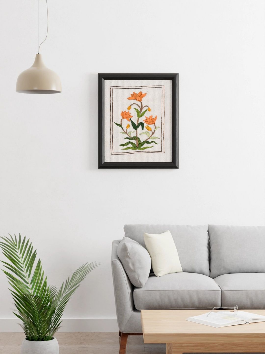 Hand-stitched Orange Bloom