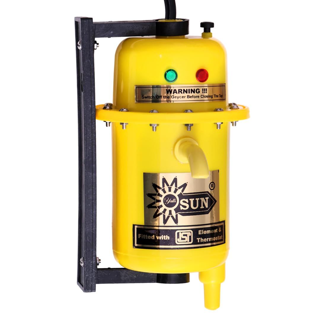 Yalli Sun VSS Mode Instant Water Heater 1L | Premium Class ABS Plastic | 1 year Warranty | Wall Mounted Instant Water Geyser | Shock Proof for Home, Kitchen, Bathroom, Office | Yellow Yalli Sun VSS Mode Instant Water Heater 1L | Premium Class ABS Plastic
