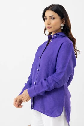 The Violet Chapter  a handwoven linen shirt