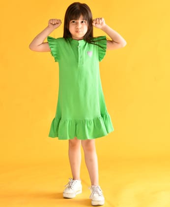 SUMMER GREEN GIRLS HEART DRESS - GREEN-0-6 MONTHS / 1N / GREEN