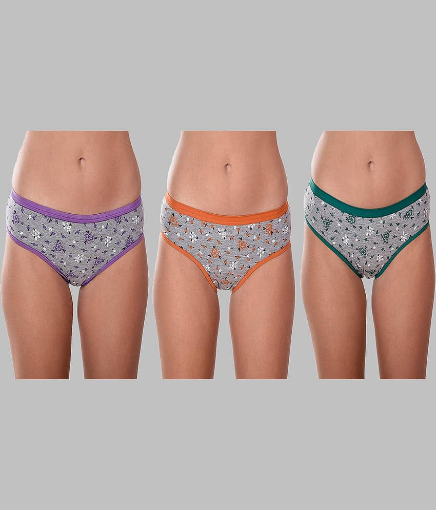 Elina Pack of 3 Cotton Printed Women's Hipster ( Multicolor )