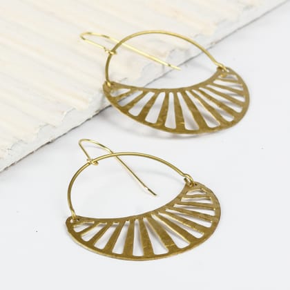 Half Moon Brass Earring