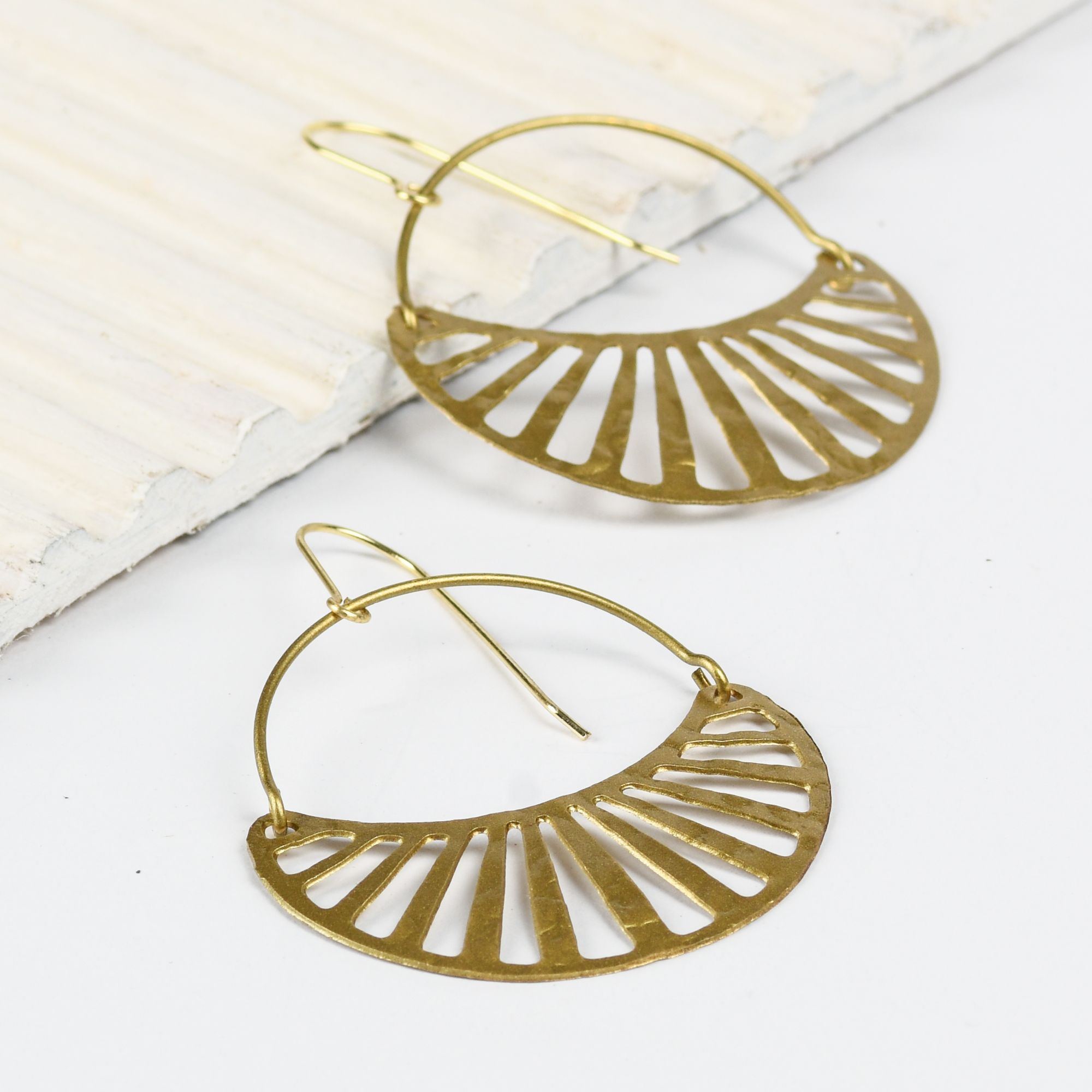 Half Moon Brass Earring