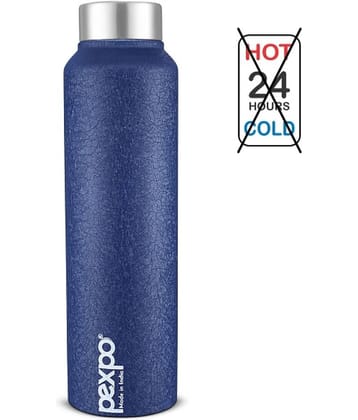PEXPO 1000 ml Stainless Steel Fridge Water Bottle (Set of 1, Blue, Chromo)