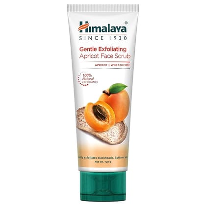 Himalaya Gentle Exfoliating Face Scrub - Apricot With Natural Vitamin E, Removes Dead Skin Cells, No Harmful Chemicals, 100% Herbal Actives, 50 G