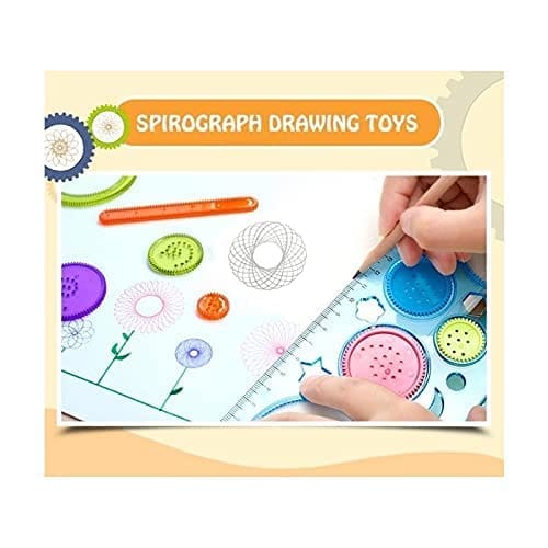 Spirograph Geometric Art and Craft Ruler Set of 4 Creative Designer Tool for Kids