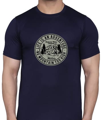 code yellow Men Polyester Regular Fit Printed T-Shirt ( Navy )