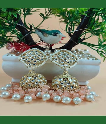 Jiyanshi fashion Peach Jhumki Earrings ( Pack of 1 )
